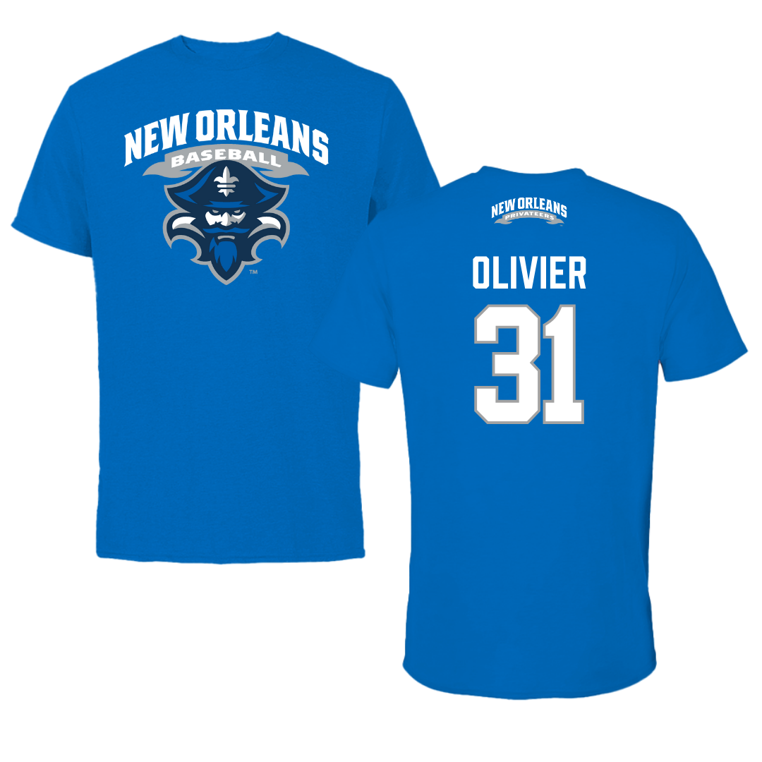 University of New Orleans Baseball Blue Tee - #31 Chris Olivier