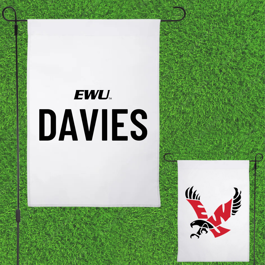 Eastern Washington University TF and XC White Garden Flag - Rhiannon Davies