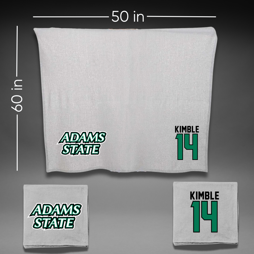 Adams State University Basketball Gray Blanket - #14 Cam Kimble