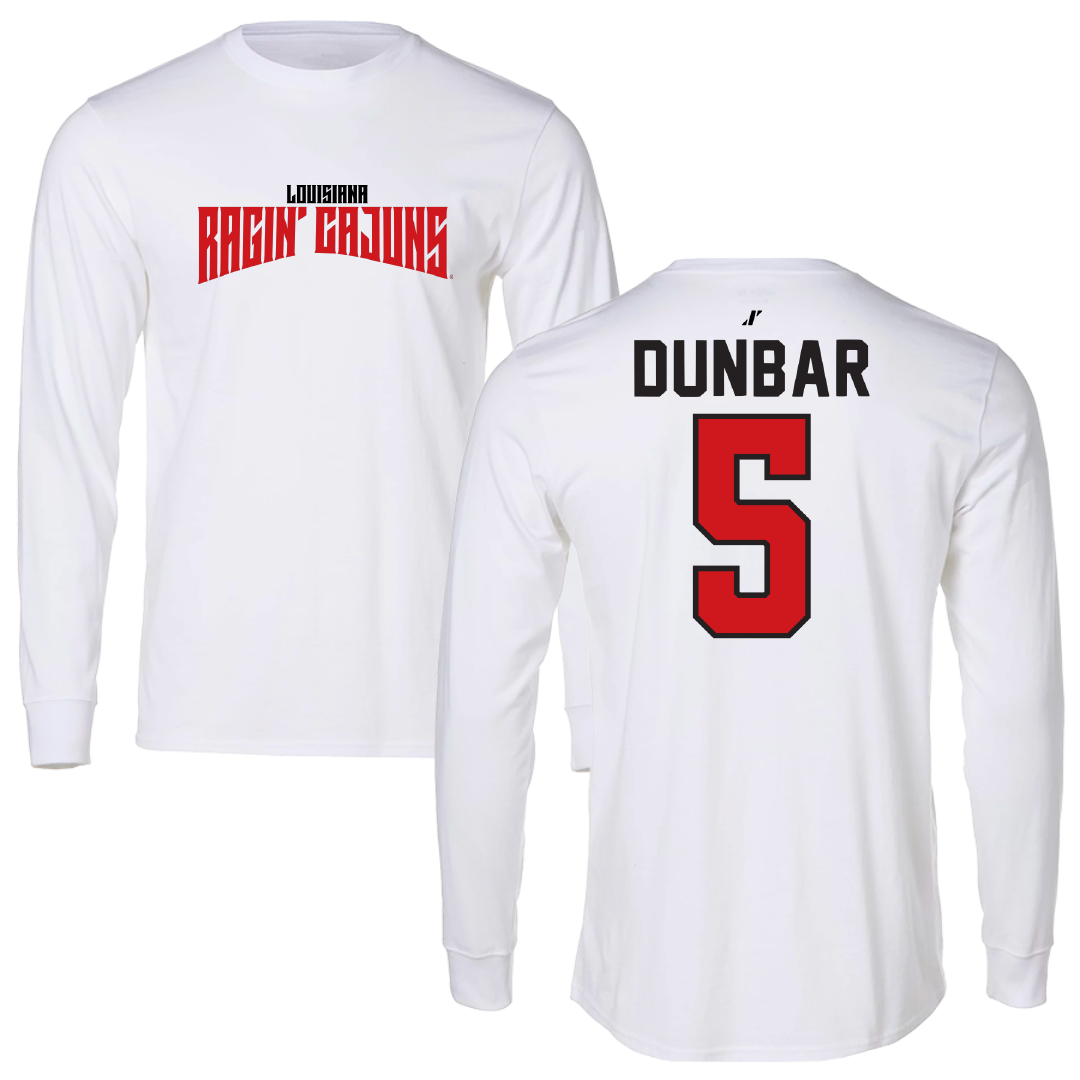 University of Louisiana at Lafayette Soccer White Classic Performance Long Sleeve - #5 Brynn Dunbar