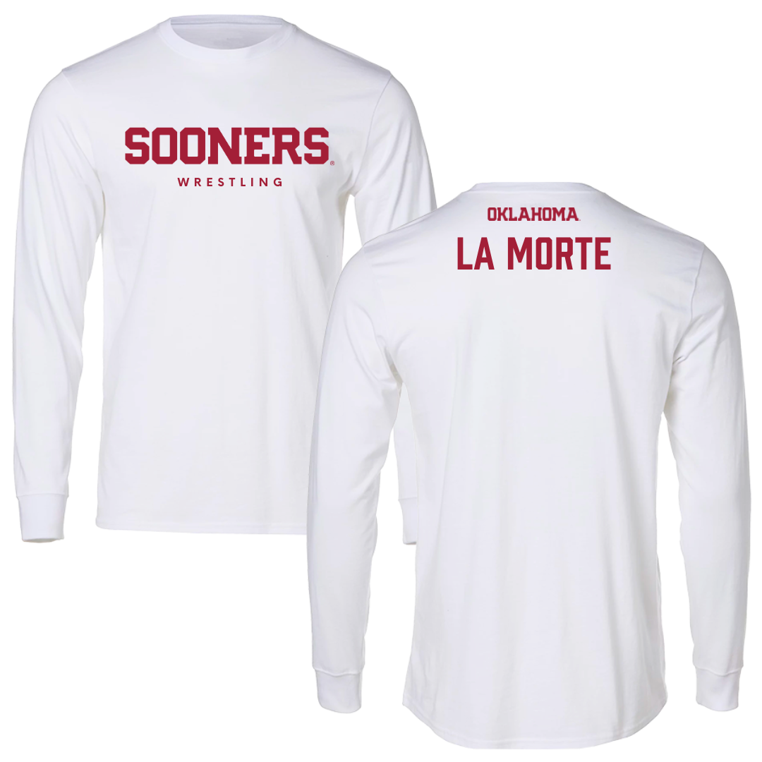 University of Oklahoma Wrestling White Sooners Performance Long Sleeve - Nick La Morte