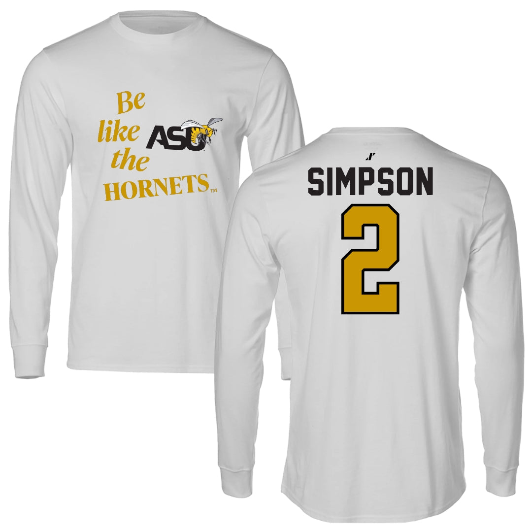 Alabama State University Basketball Light Gray Be Like Us Long Sleeve - #2 micah simpson