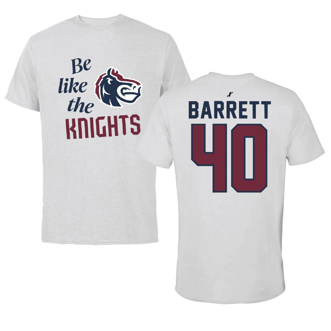 Fairleigh Dickinson University-Metropolitan Campus Baseball Light Gray Be Like Us Tee - #40 Ian Barrett