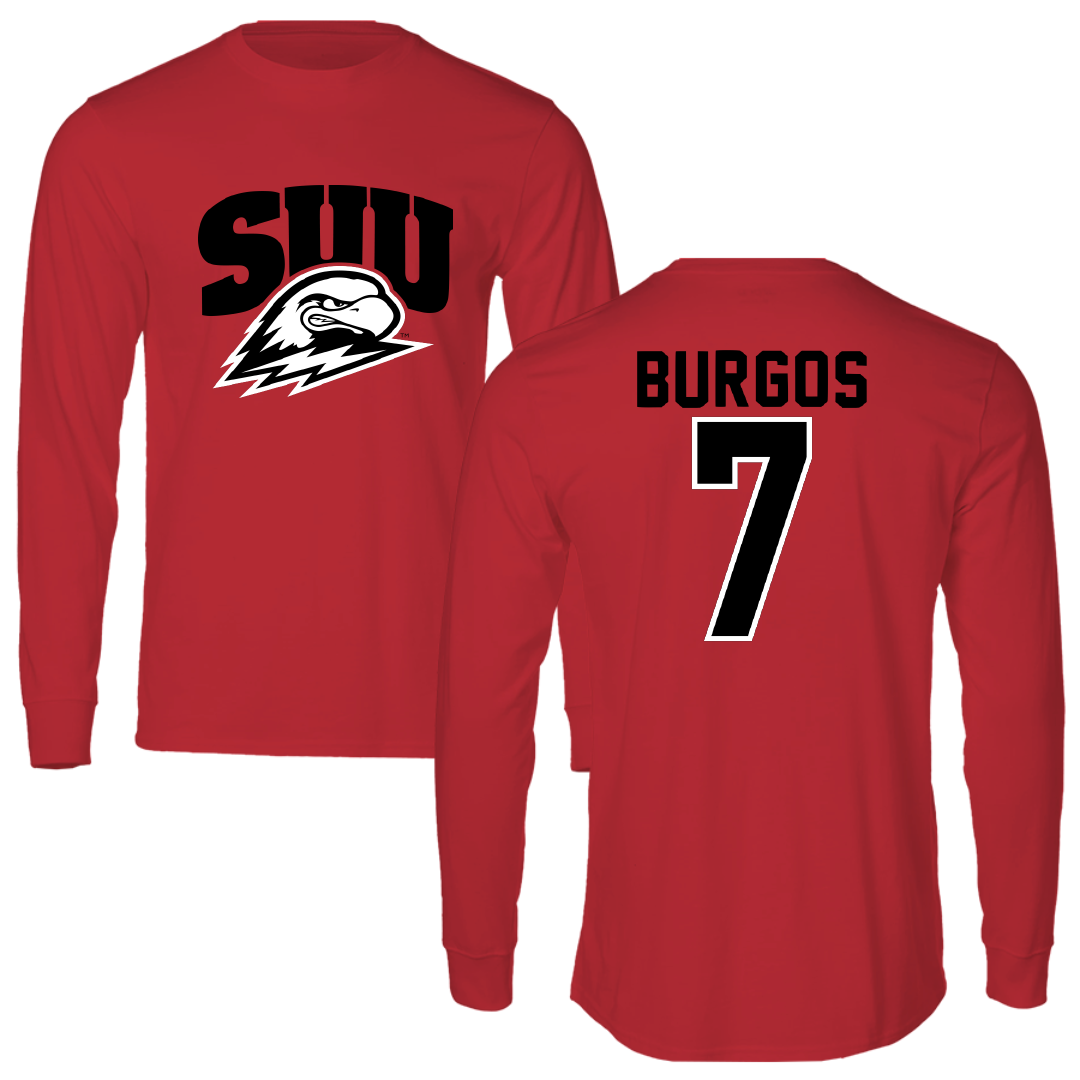 Southern Utah University Softball Red Performance Long Sleeve - #7 Aubrie Burgos