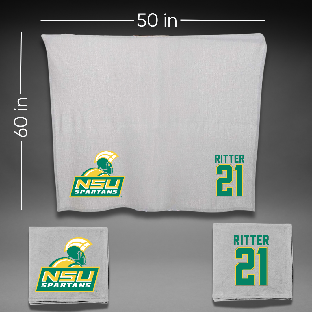 Norfolk State University Baseball Gray Blanket - #21 Jamal Ritter