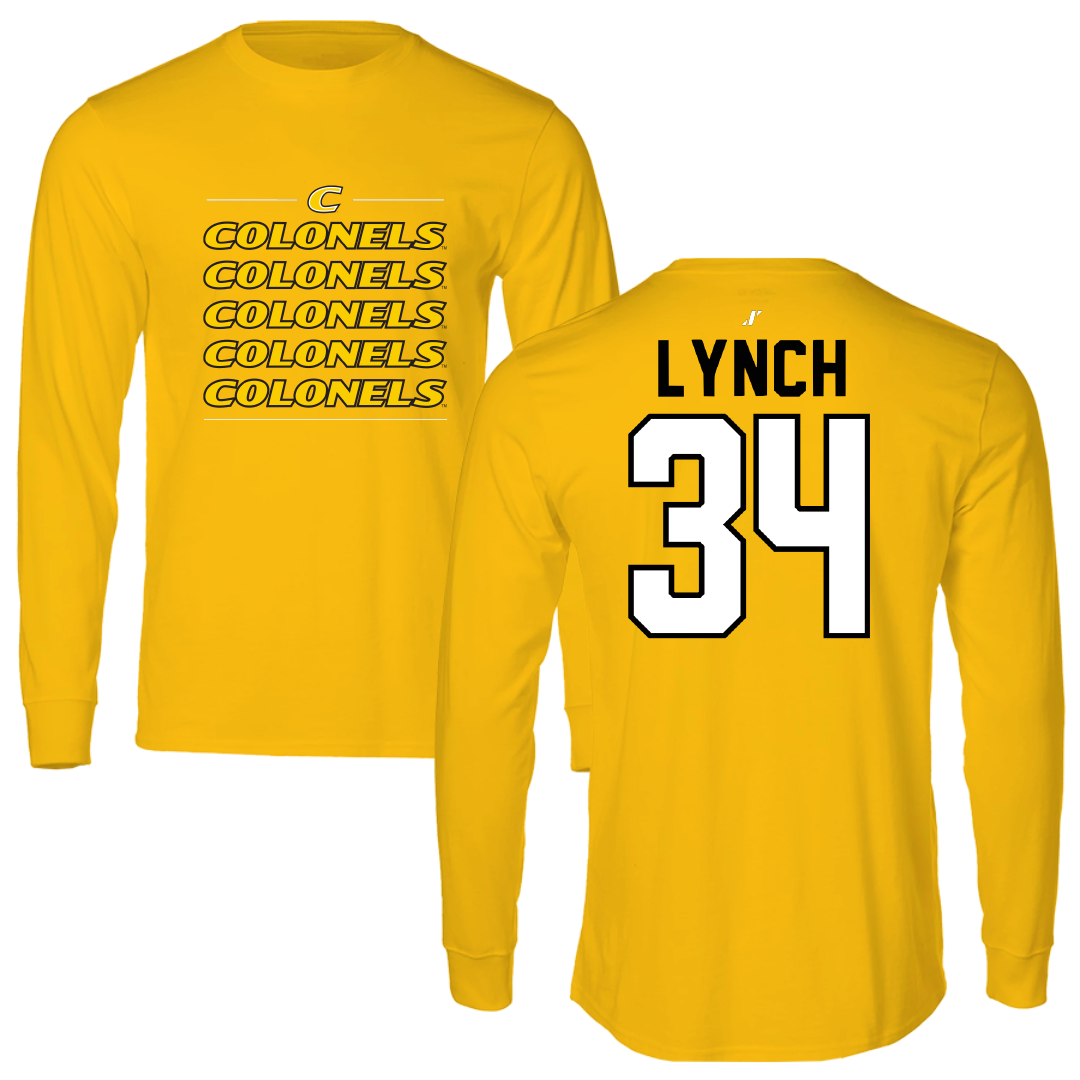 Centre College Baseball Gold General Performance Long Sleeve - #34 Michael Lynch