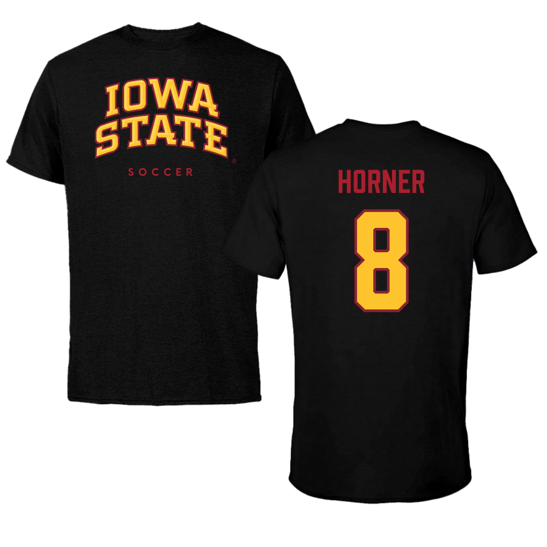 Iowa State University Soccer Black Performance Tee - #8 Avery Horner