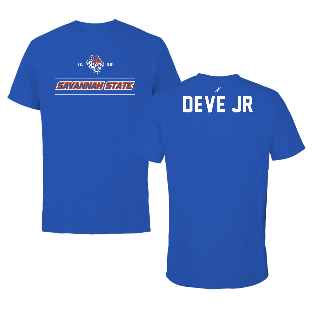 Savannah State University Football Blue General Performance Tee - Nicholas Deve Jr