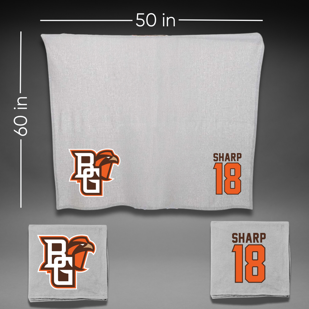 Bowling Green State University Football Gray Blanket - #18 Winn Sharp
