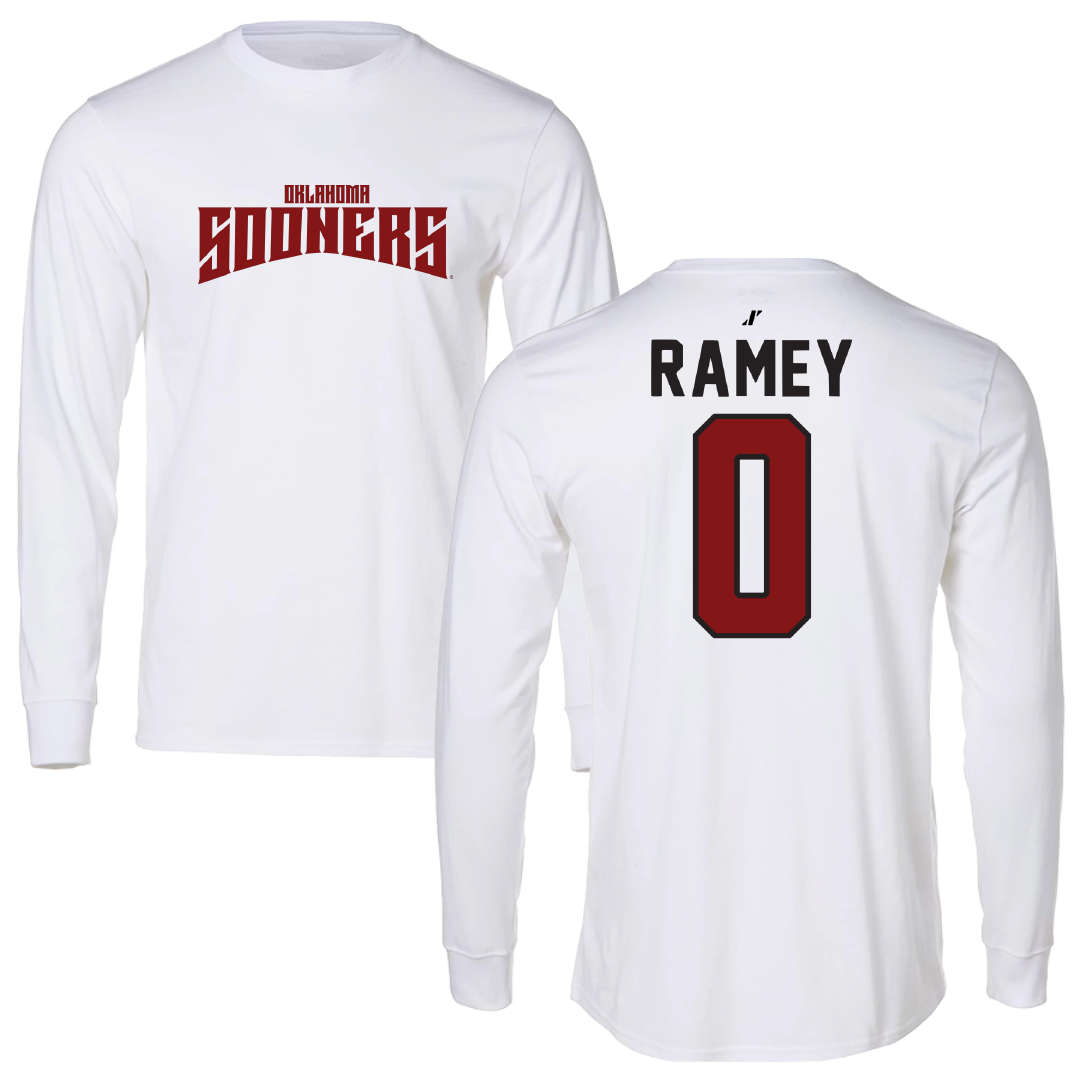University of Oklahoma Soccer White Classic Performance Long Sleeve - #0 Olivia Ramey