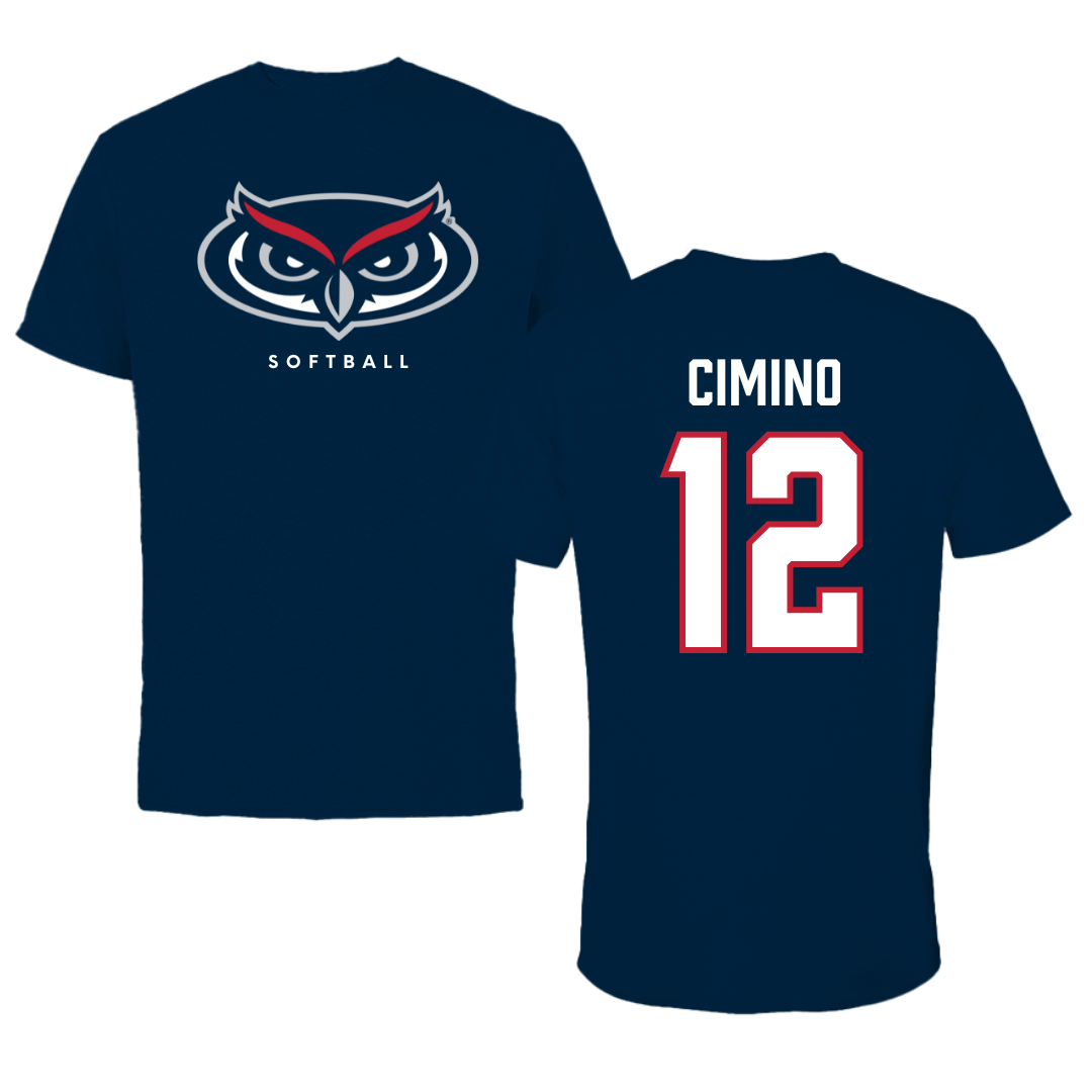 Florida Atlantic University Softball Navy Mascot Performance Tee - #12 Izabella Cimino