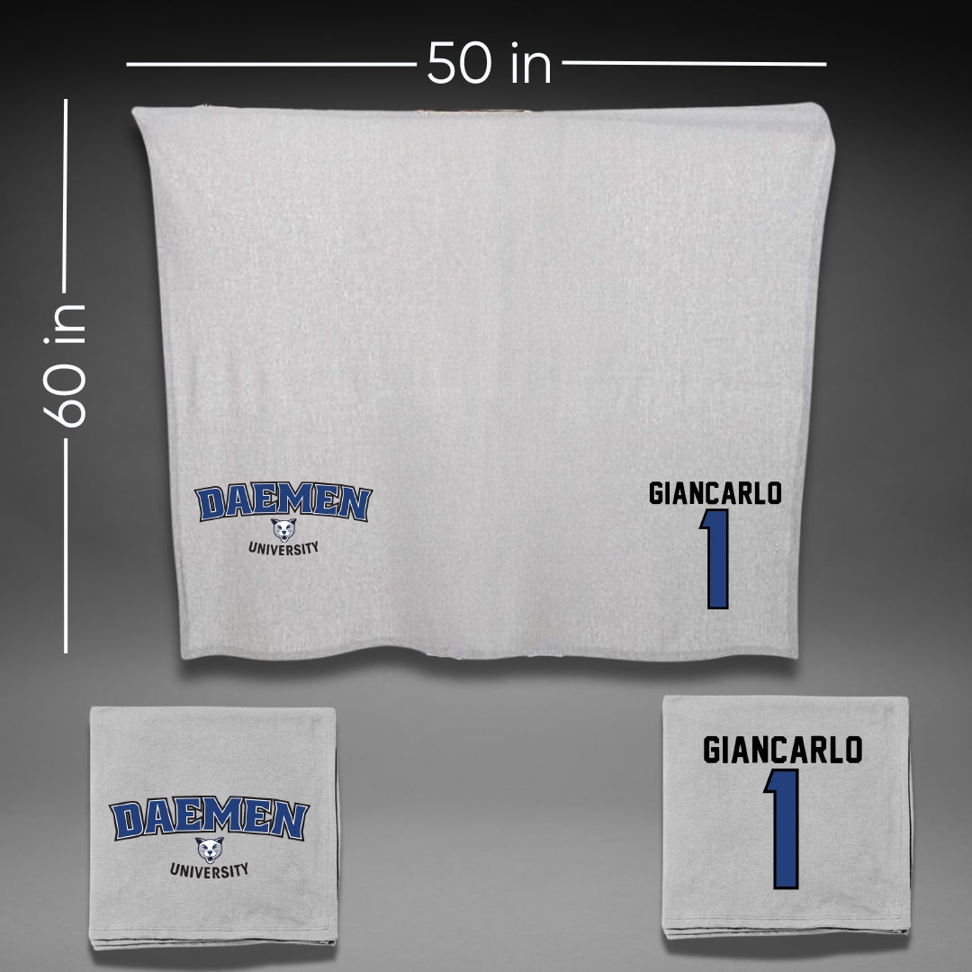 Daemen University Lacrosse Gray Blanket - #1 Olivia Giancarlo