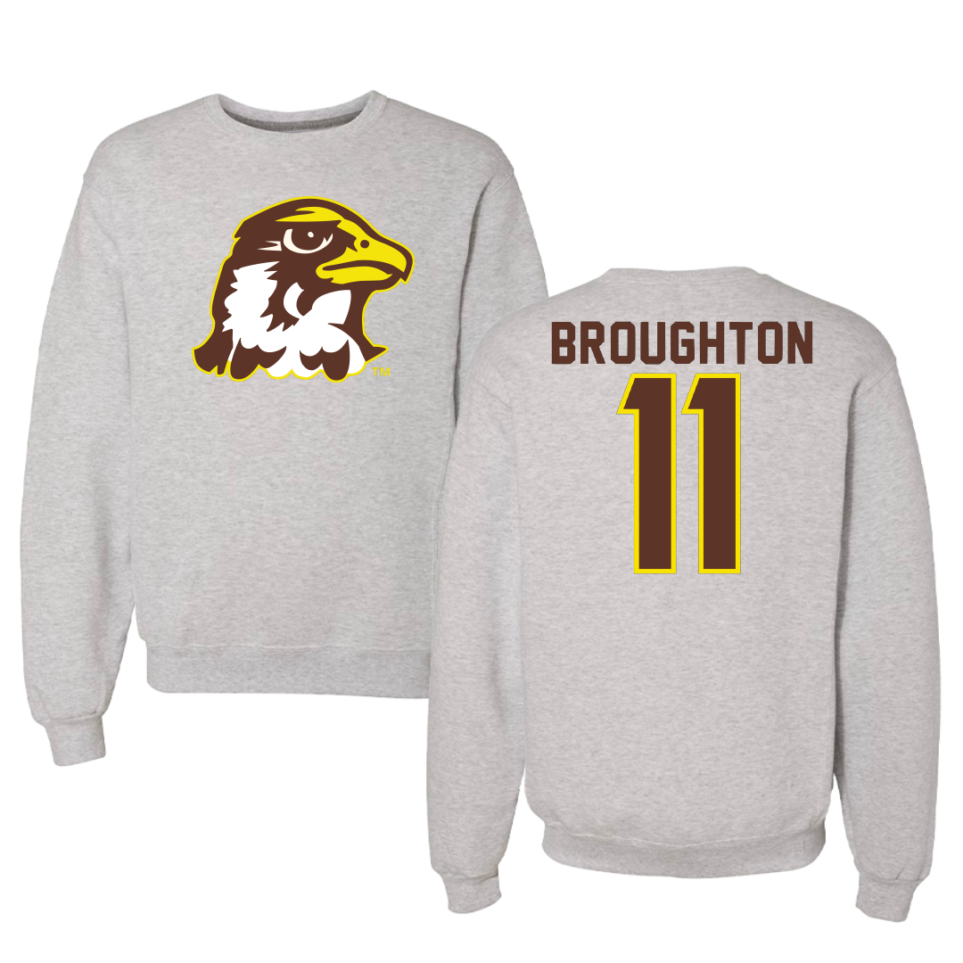 Quincy University Baseball Gray Crewneck - #11 David Broughton