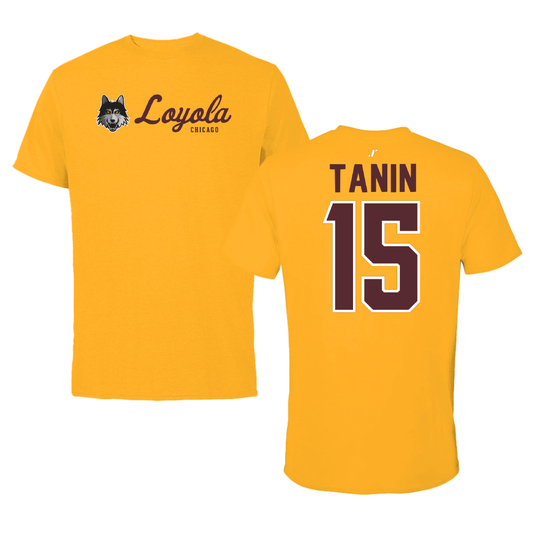 Loyola University-Chicago Basketball Gold General Performance Tee - #15 Sitori Tanin