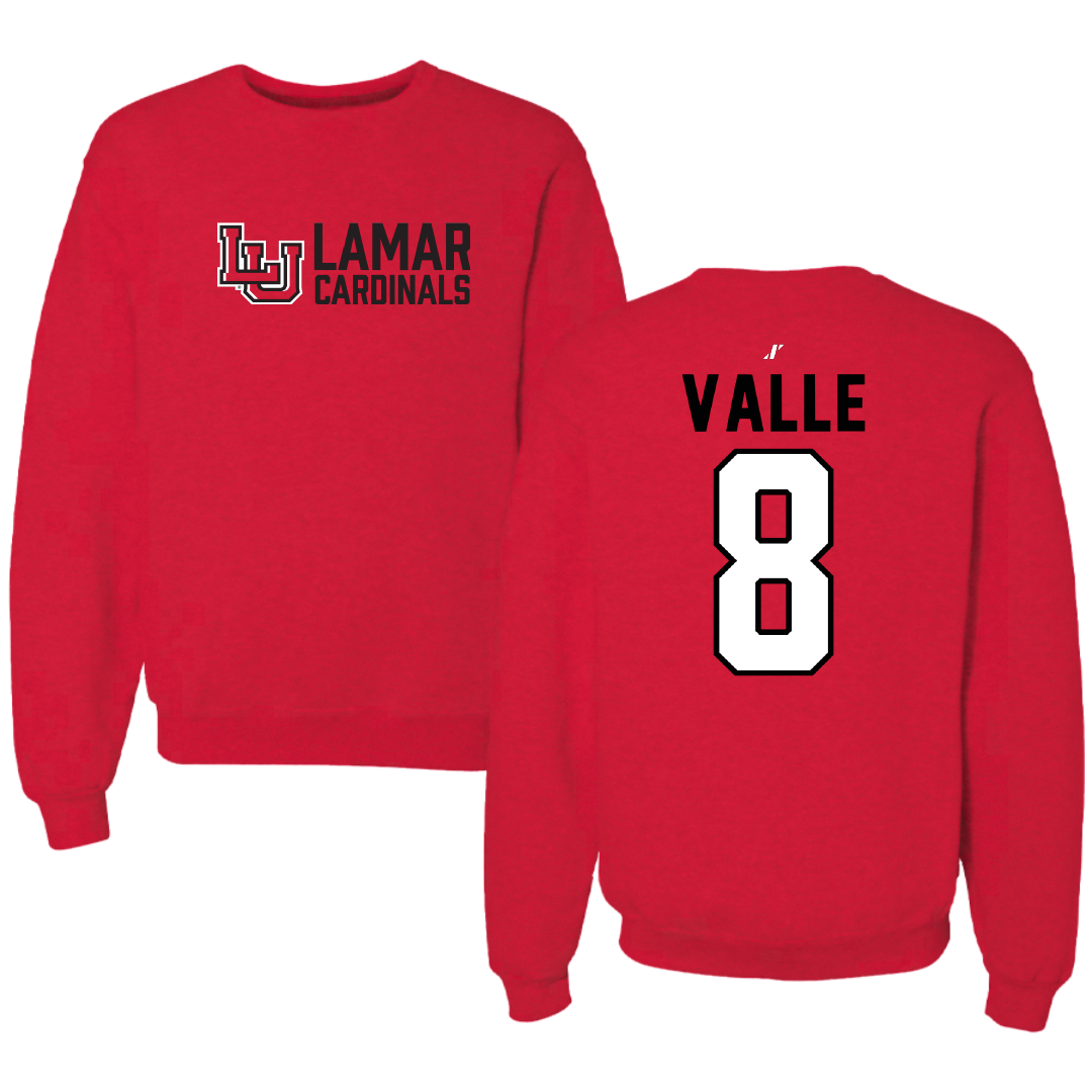 Lamar University Softball Red General Crewneck - #8 Makayla Valle