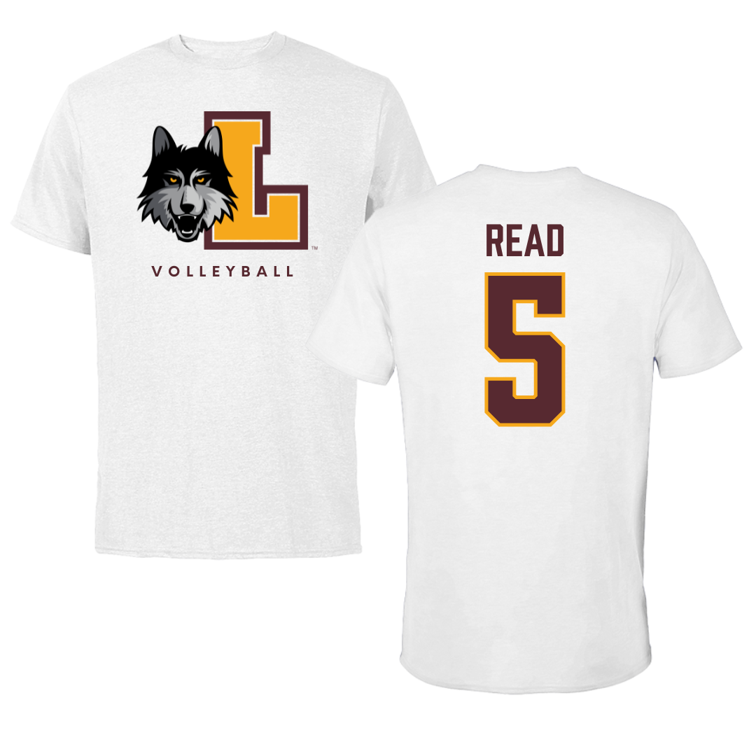 Loyola University-Chicago Volleyball White Tee - #5 Jake Read