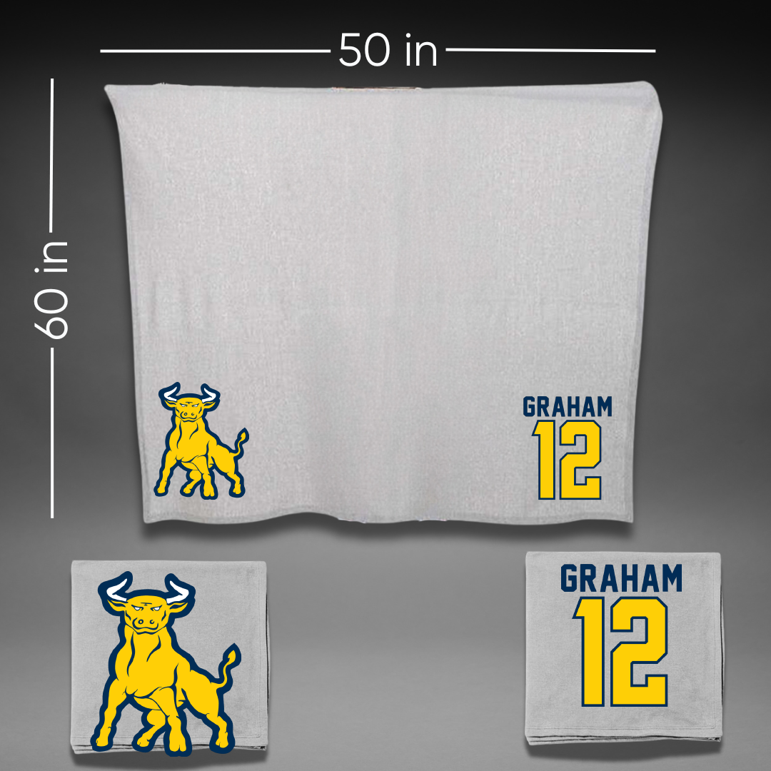 Johnson C. Smith University Football Gray Blanket - #12 Trevion Graham