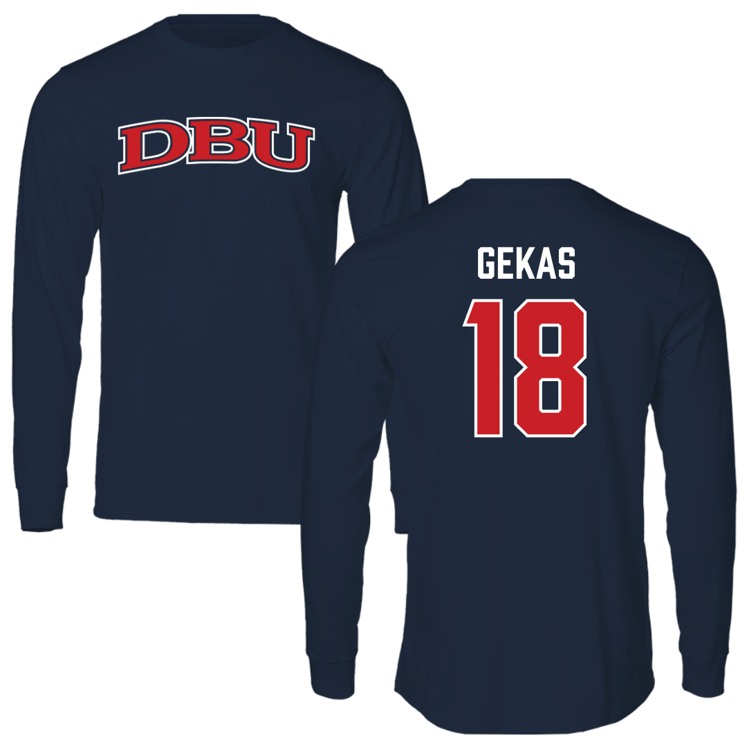 Dallas Baptist University Soccer Navy DBU Performance Long Sleeve - #18 Carly Gekas
