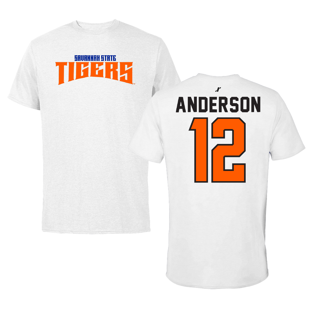 Savannah State University Football White Classic Tee - #12 Zaire Anderson