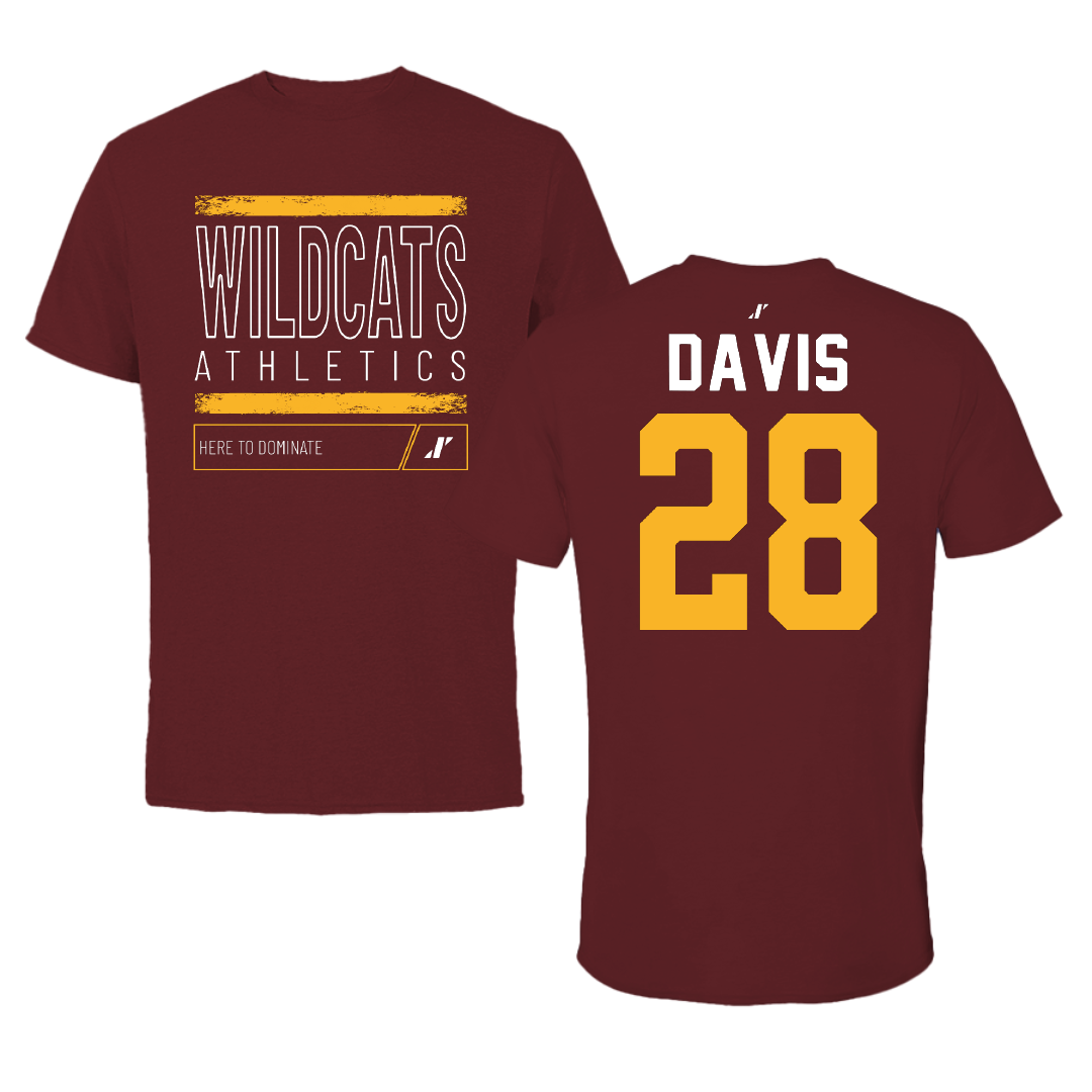 Bethune-Cookman University Football Maroon Dominate Tee - #28 Jaden Davis