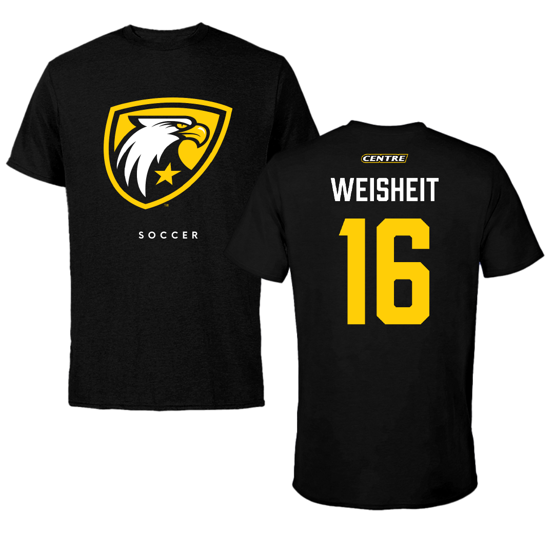 Centre College Soccer Black Tee - #16 Jason Weisheit