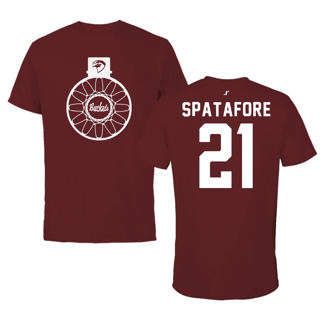 Fairmont State University Basketball Maroon Buckets Tee - #21 Anthony Spatafore