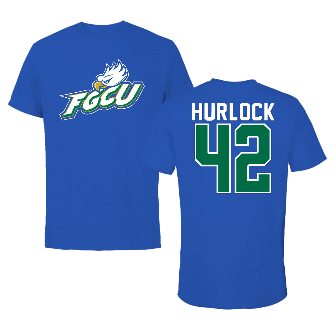 Florida Gulf Coast University Baseball Blue Performance Tee - #42 Robert Hurlock