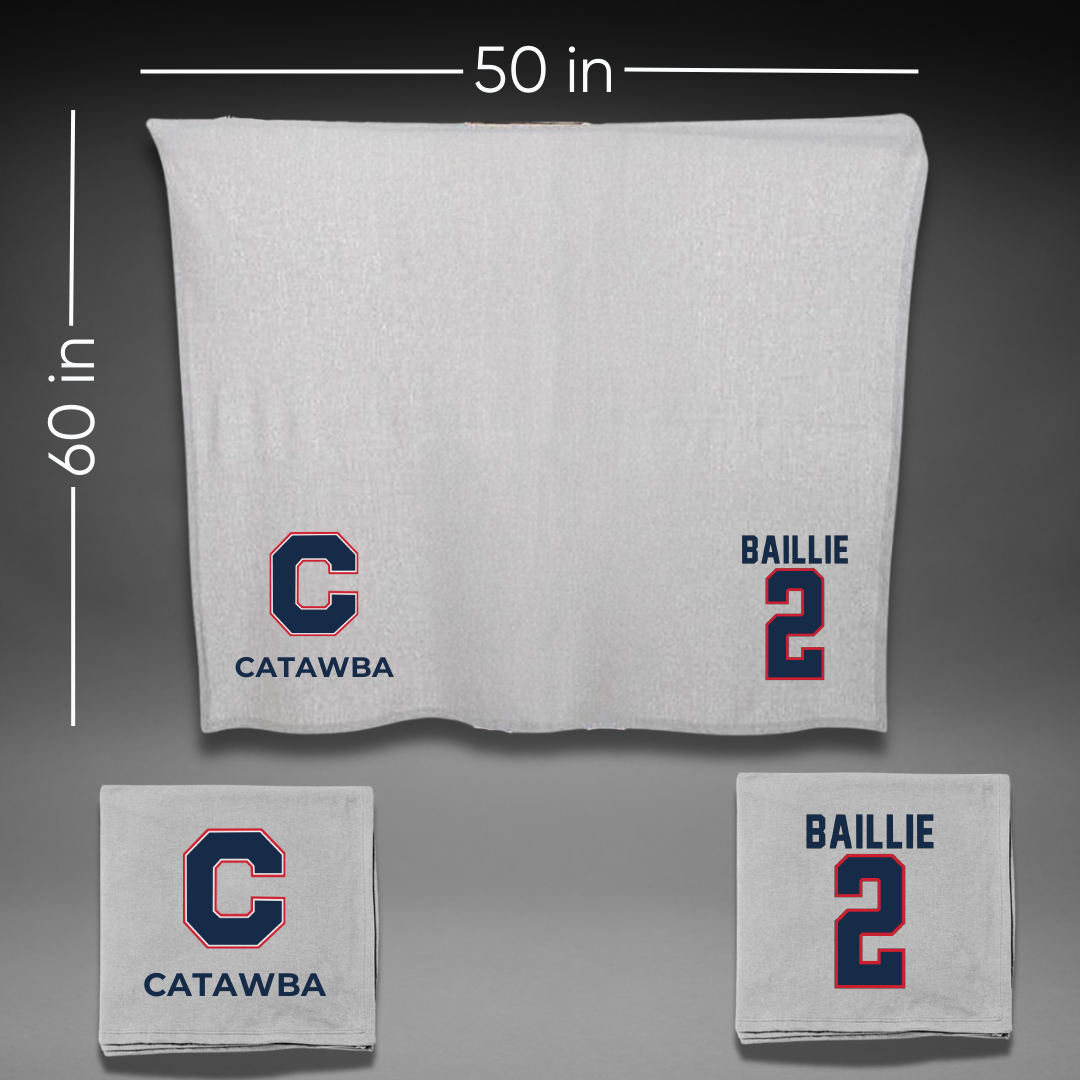Catawba College Lacrosse Gray Blanket - #2 Joey Baillie