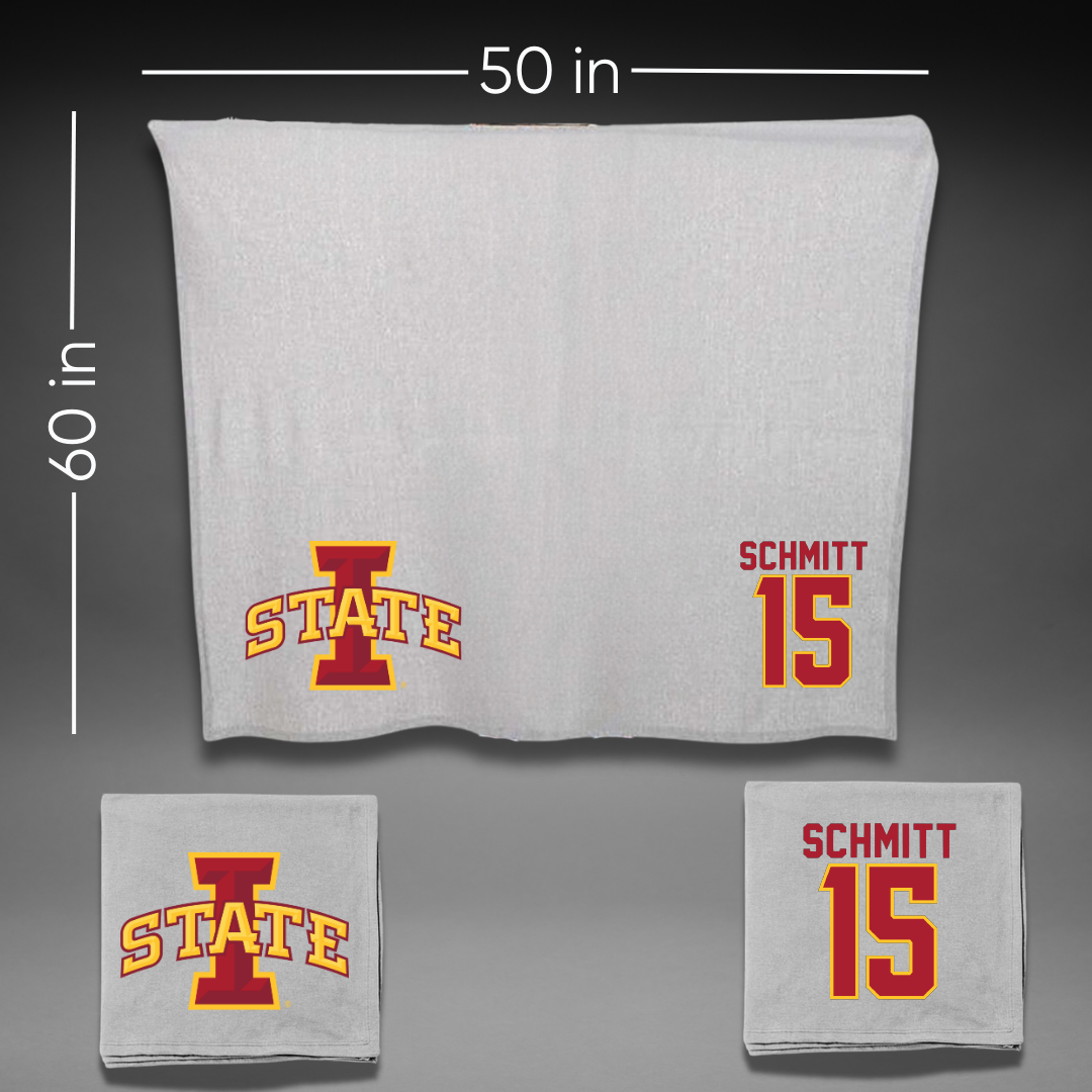 Iowa State University Volleyball Gray Blanket - #15 Kiersten Schmitt