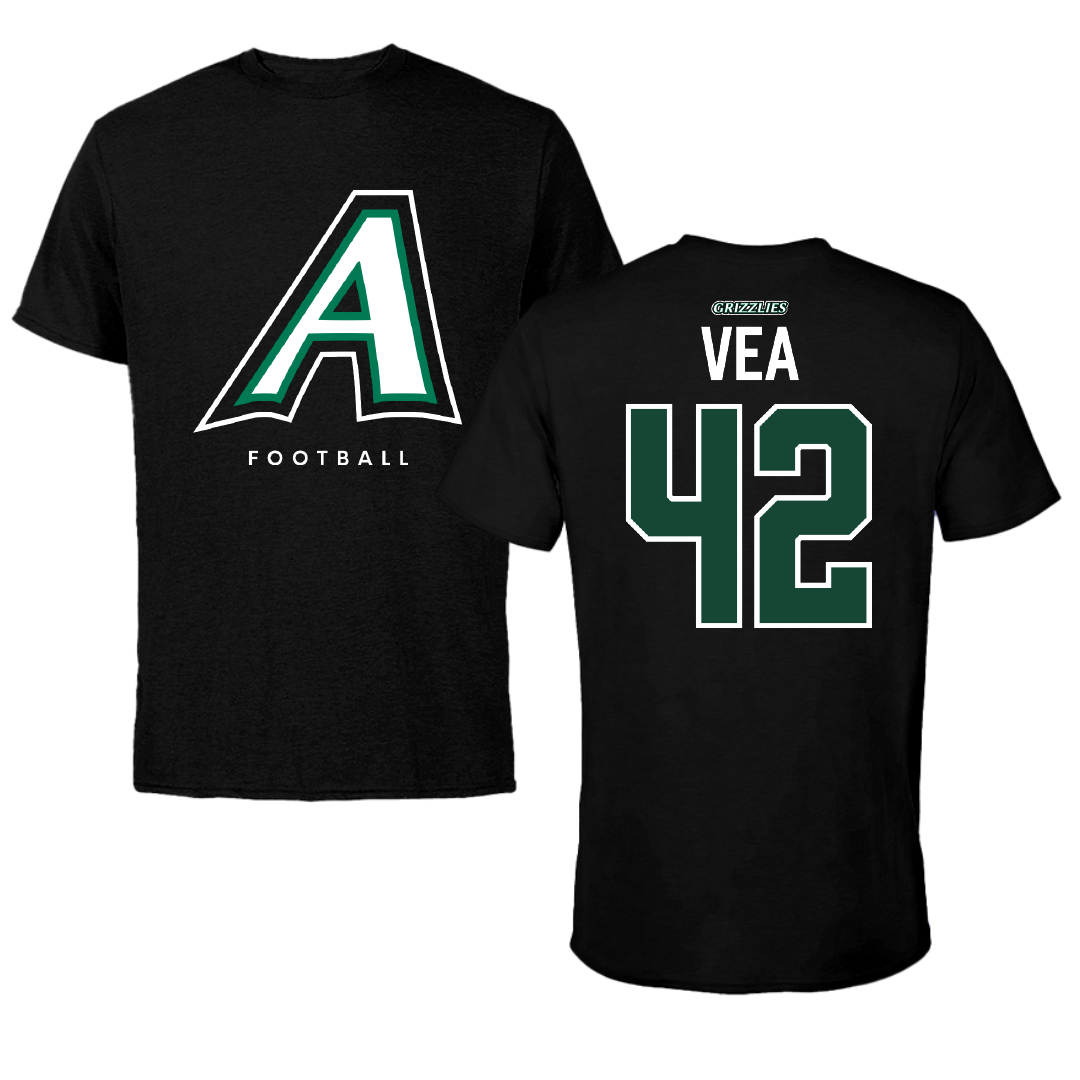 Adams State University Football Black Block Performance Tee - #42 Hame Vea