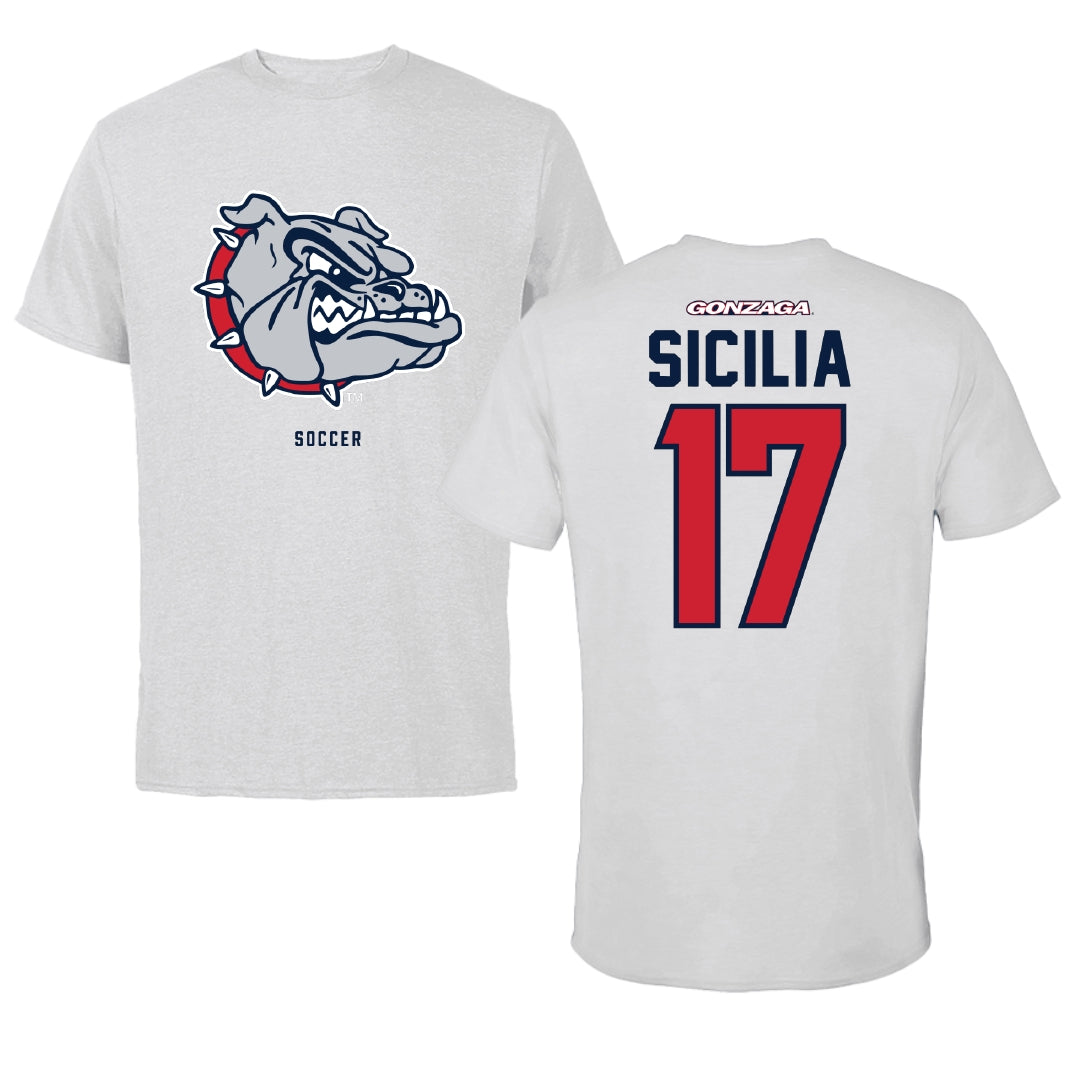 Gonzaga University Soccer Light Gray Tee - #17 Abbie Sicilia