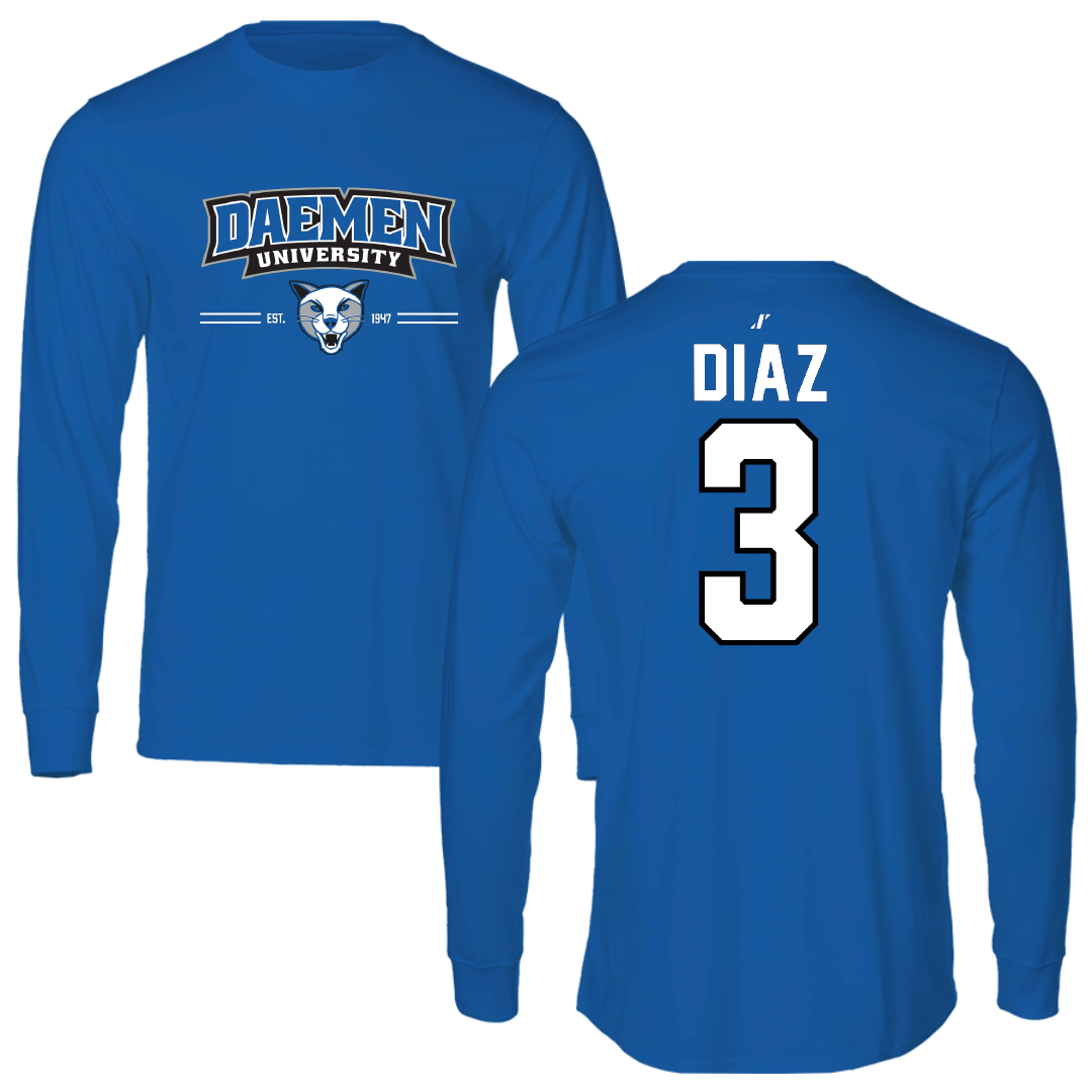 Daemen University Soccer Blue General Performance Long Sleeve - #3 Alyssa Diaz
