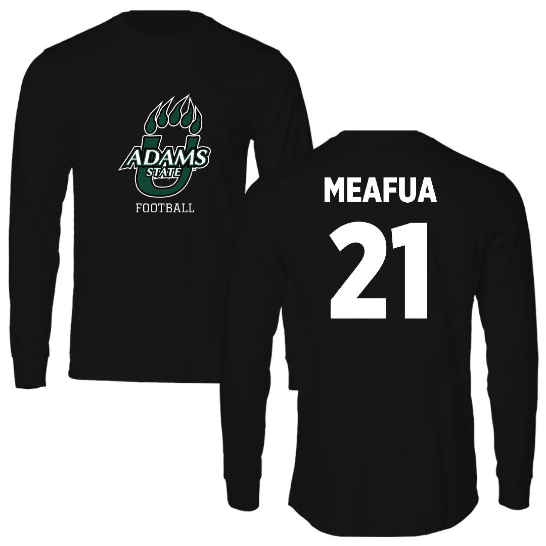 Adams State University Football Black State Performance Long Sleeve - #21 Ren Meafua