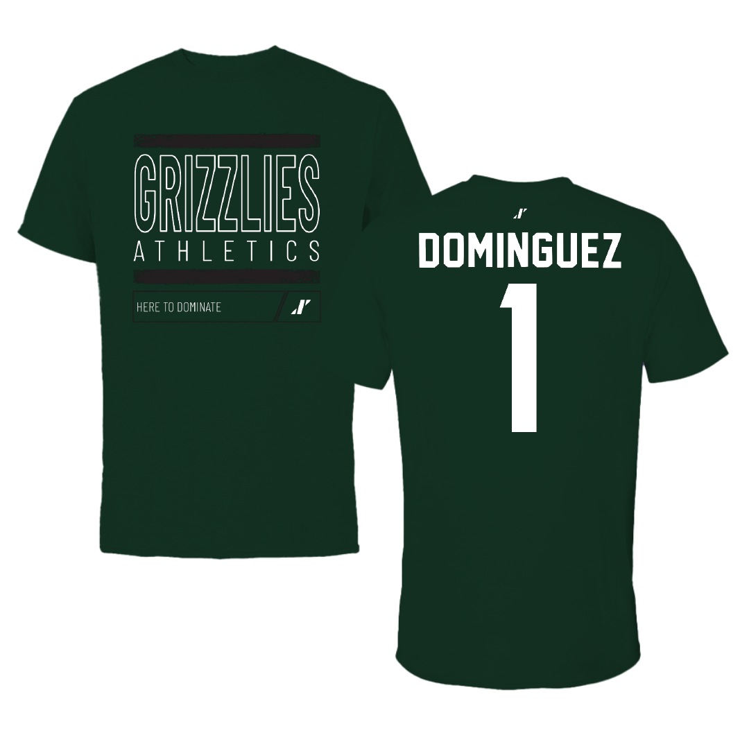 Adams State University Basketball Forest Green Dominate Tee - #1 Harmanie Dominguez