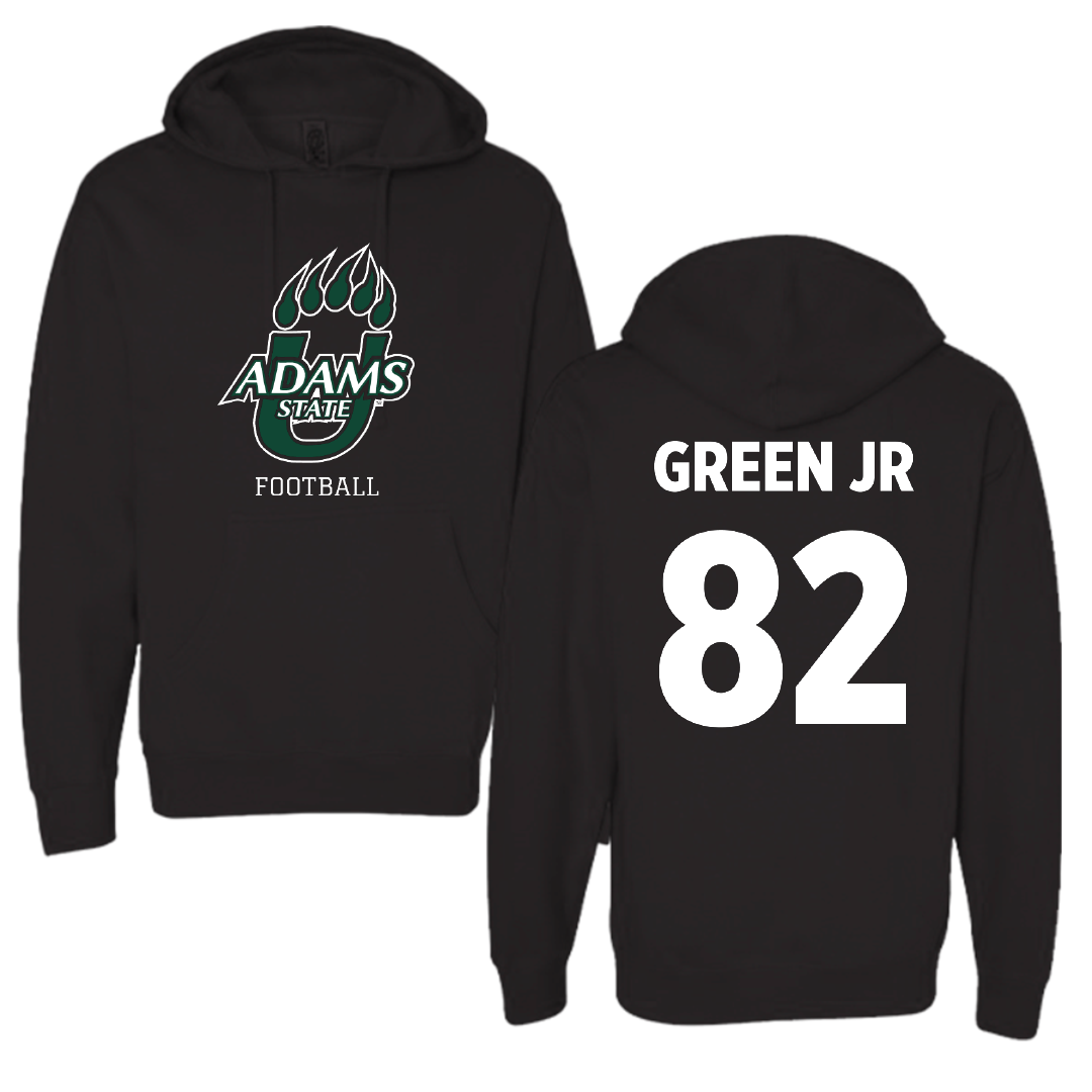 Adams State University Football Black Hoodie - #82 Warrick Green Jr