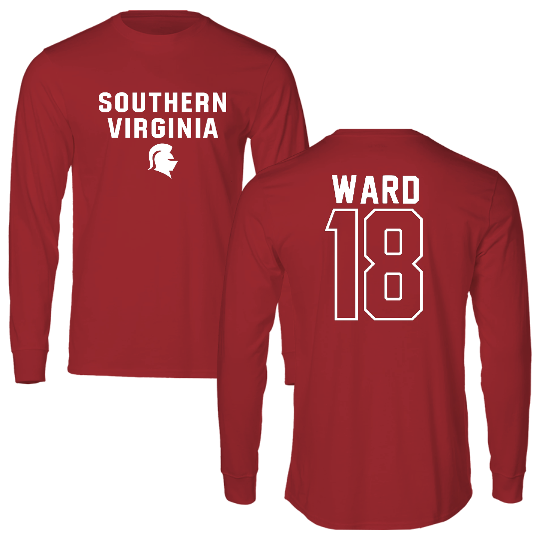 Southern Virginia University Baseball Canvas Red Long Sleeve - #18 Ethan Ward