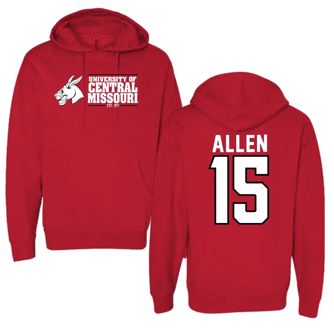 University of Central Missouri Baseball Red General Hoodie - #15 Sawyer Allen