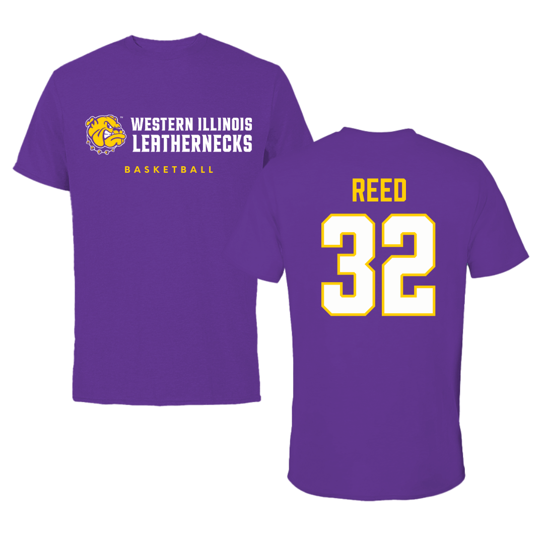 Western Illinois University Basketball Purple Performance Tee - #32 Kaylen Reed
