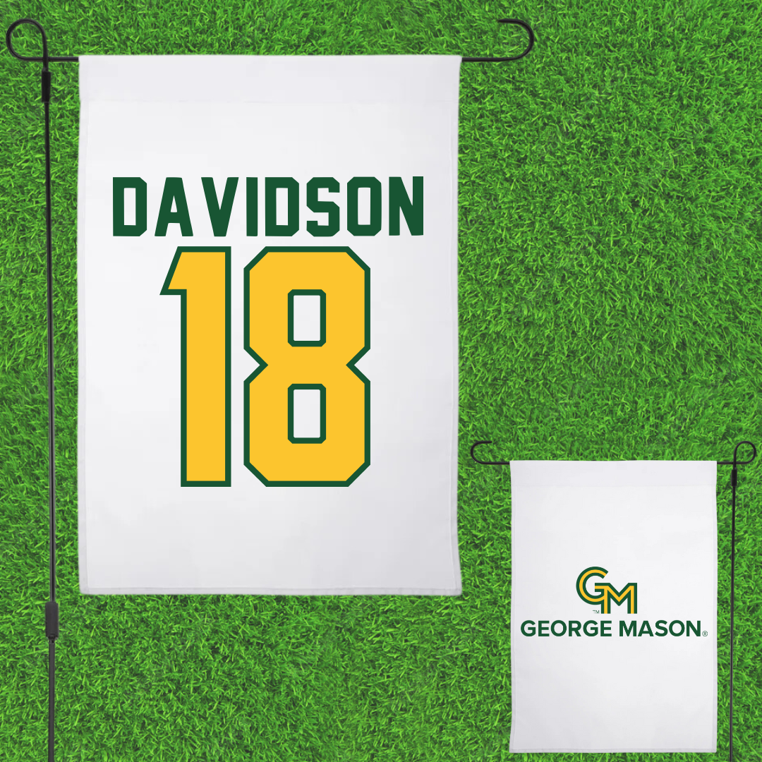 George Mason University Soccer White Garden Flag - #18 Sophie Davidson