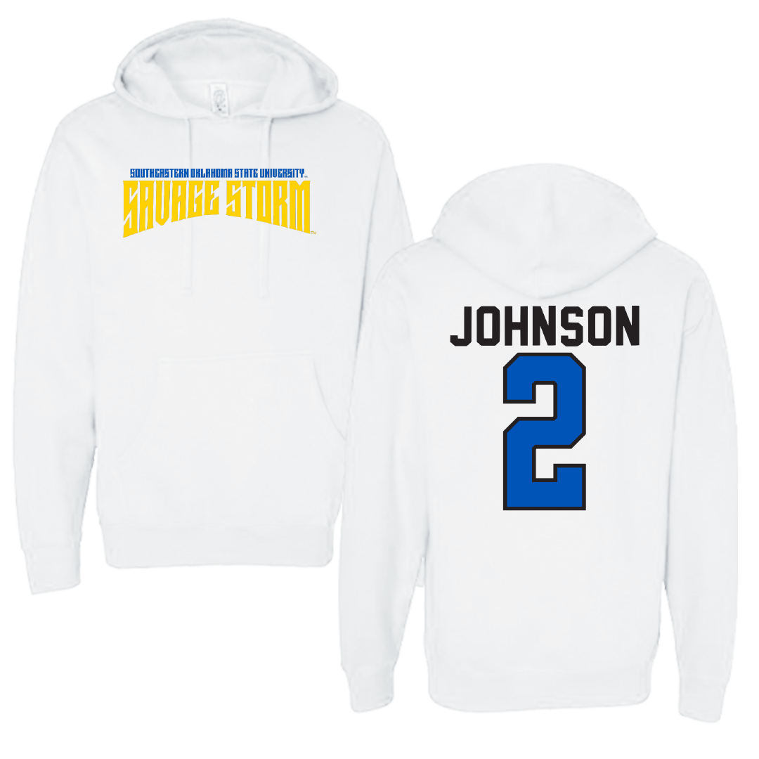 Southeastern Oklahoma State University Softball White Classic Hoodie - #2 Lorryn Johnson