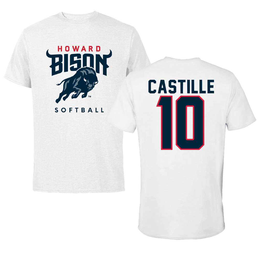 Howard University Softball White Tee - #10 Cheyenne Castille