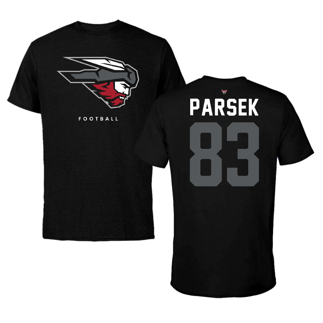 Western Colorado University Football Black Mascot Tee - #83 Daniel Parsek