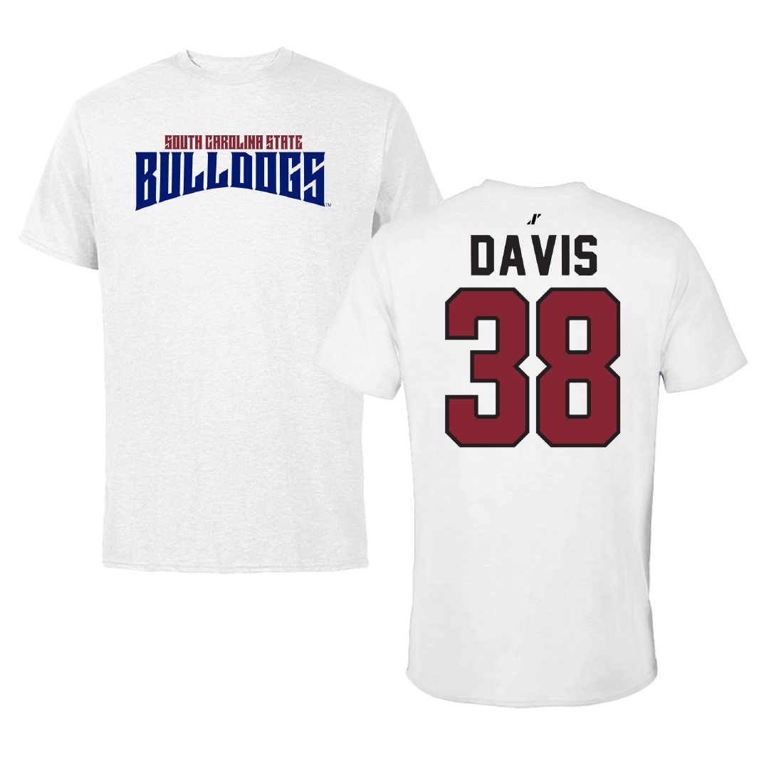 South Carolina State University Football White Classic Tee - #38 Adonis Davis