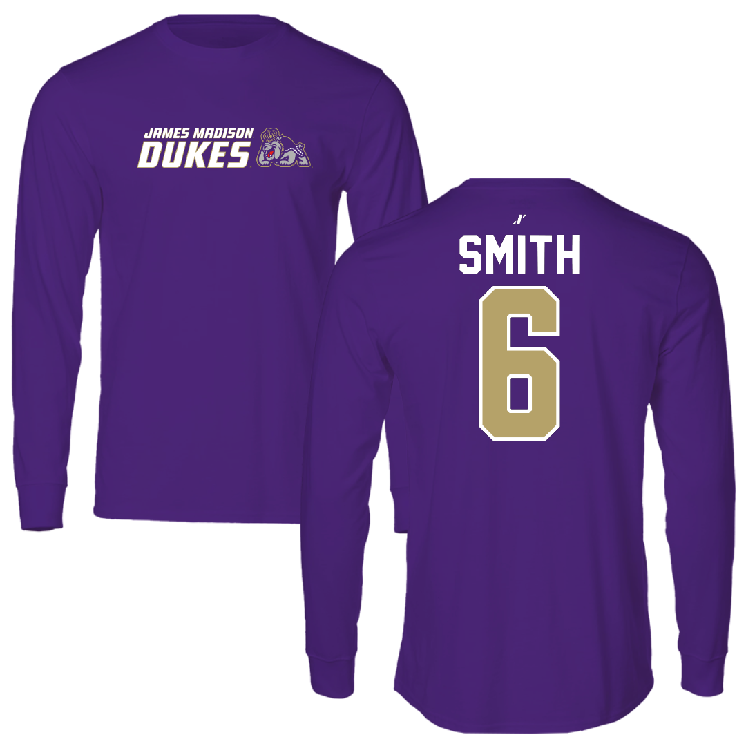 James Madison University Softball Purple General Performance Long Sleeve - #6 Lili Smith