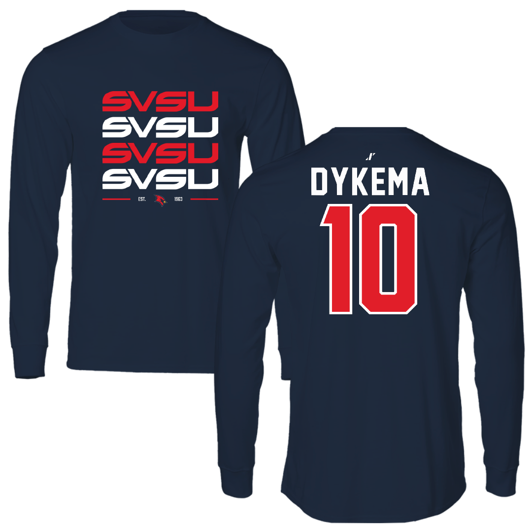 Saginaw Valley State University Lacrosse Navy General Performance Long Sleeve - #10 Annelle Dykema