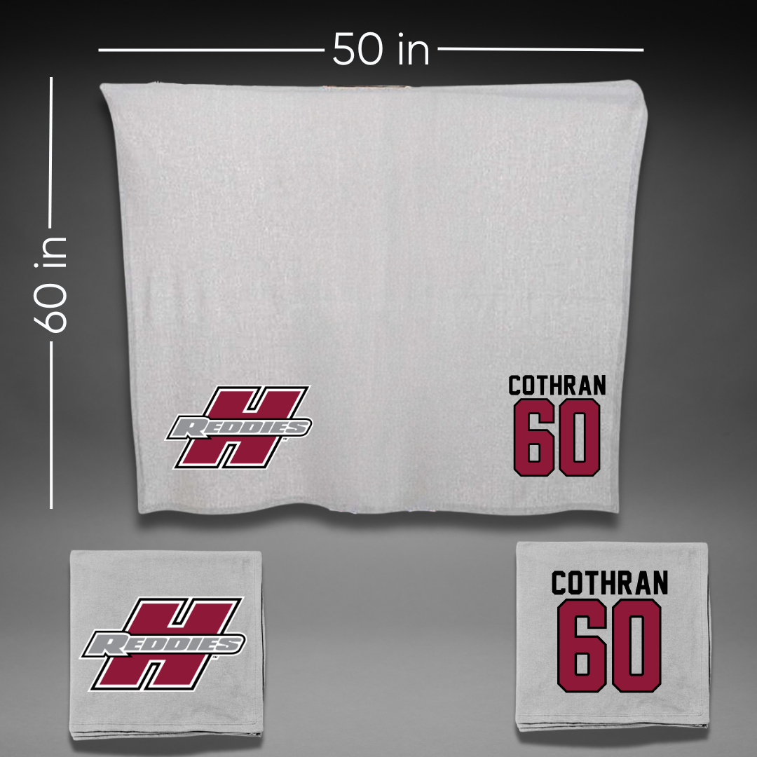 Henderson State University Football Gray Blanket - #60 Isaac Cothran
