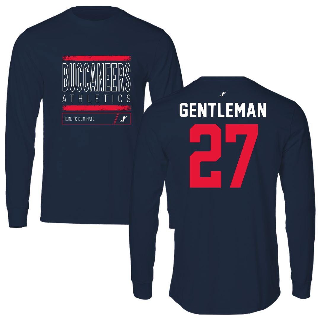 Christian Brothers University Baseball Navy Dominate Performance Long Sleeve - #27 Tate Gentleman