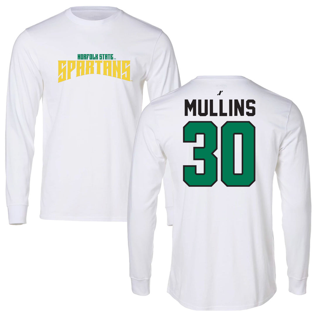 Norfolk State University Basketball White Classic Long Sleeve - #30 Paris Mullins