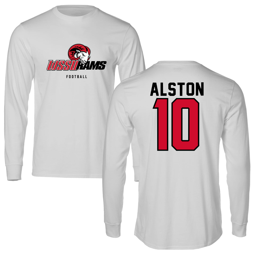 Winston-Salem State University Football Light Gray Performance Long Sleeve - #10 Jupe Alston