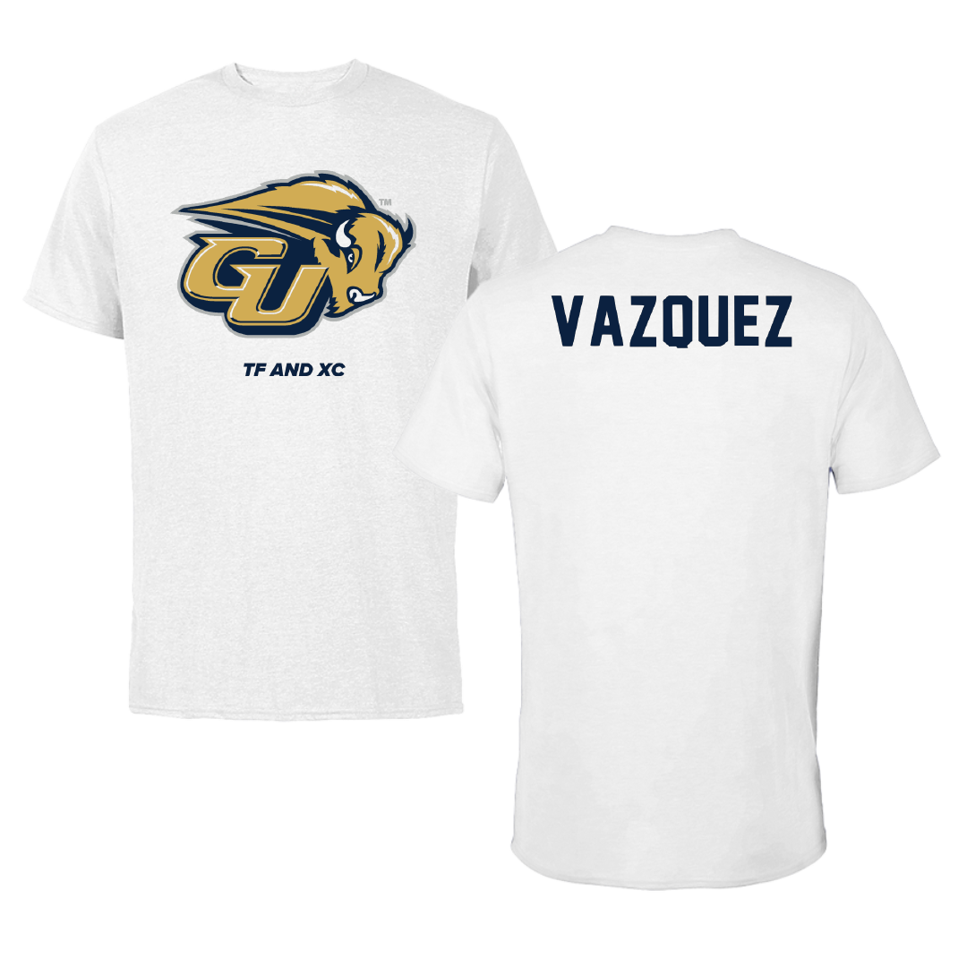 Gallaudet University TF and XC White Performance Tee - Sincere Vazquez